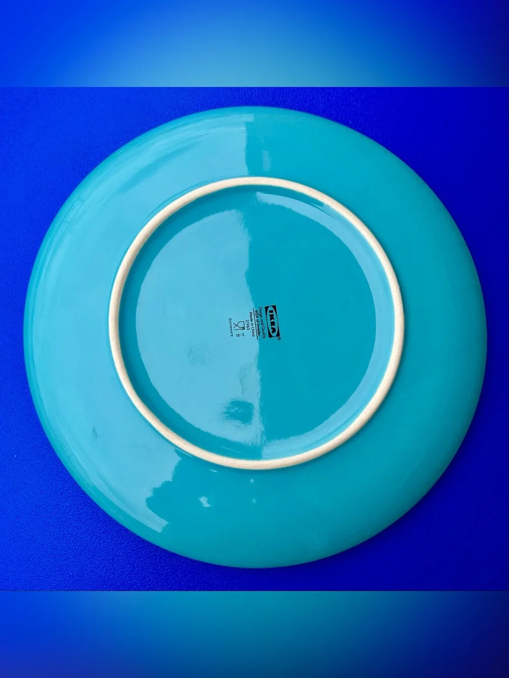 Vtg Discontinued IKEA FARGRIK Turquoise Dinner Plate